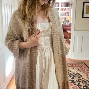 Oversized cream brown cardigan